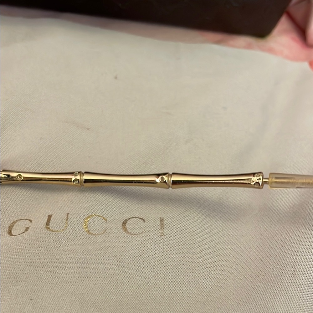 Gucci Black and Gold Designer Glasses - Picture 6 of 10